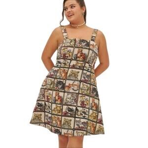 NWT Cider Curve Colorful Tapestry Cat Lover Dress Size 1X Plus Size